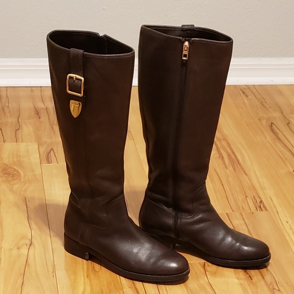COACH KNEE HIGH ESTON LEATHER BOOTS